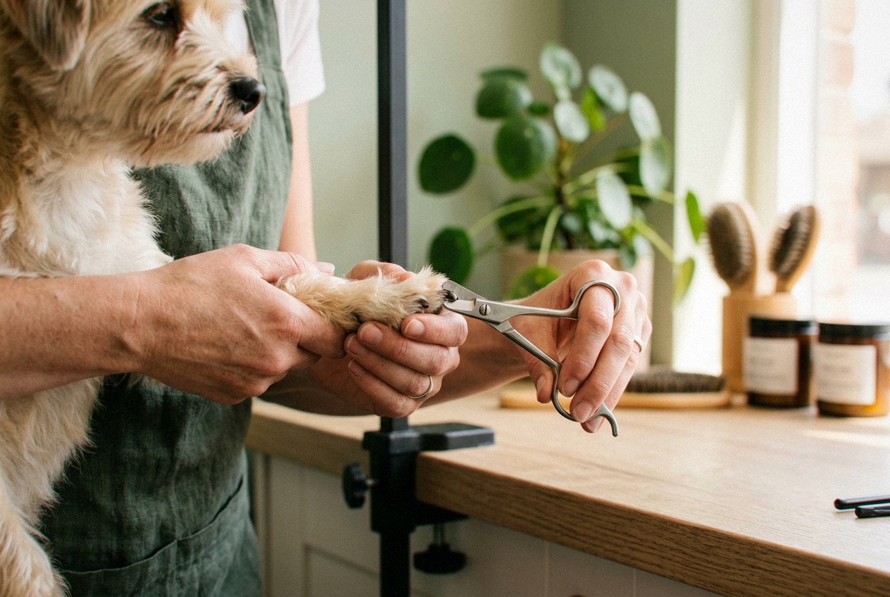 Gentle dog nail trim at Cottonbloom pet grooming in Cerro Vista — nail trims, teeth brushing and quick add-ons welcome